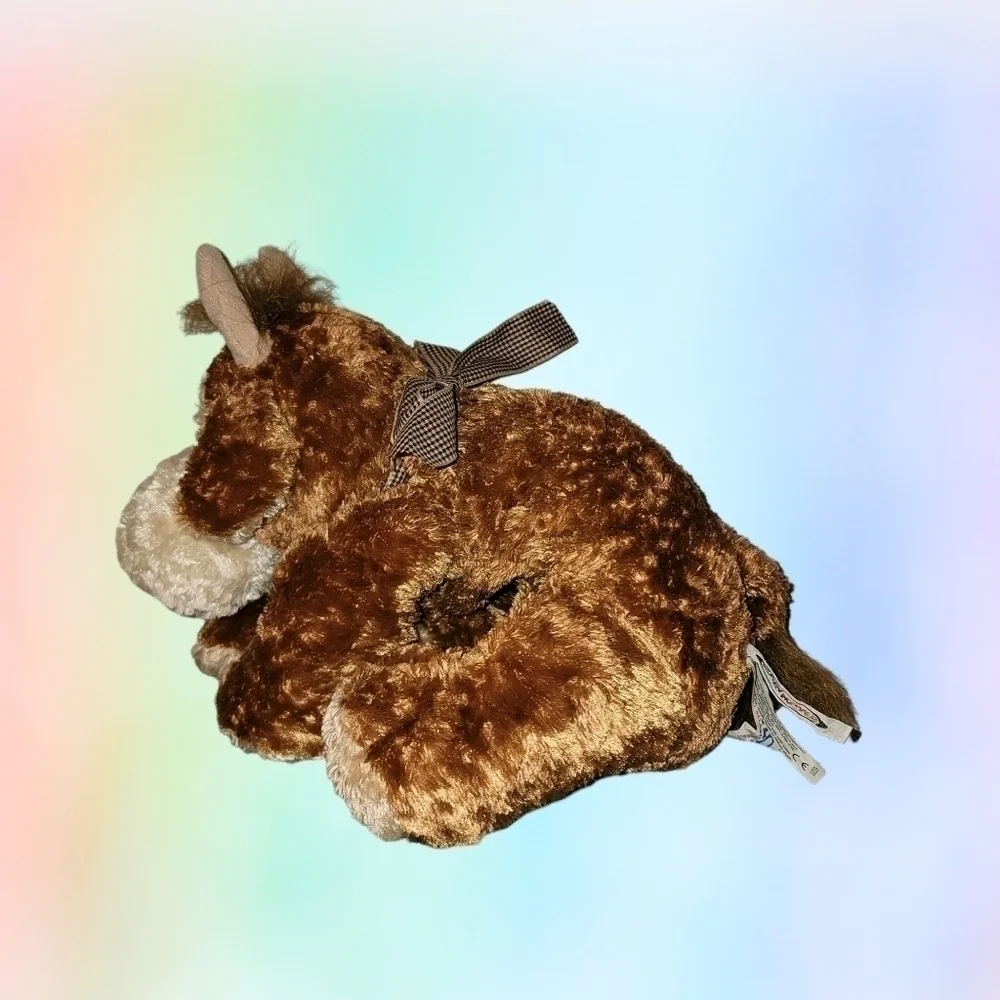 𝅺MARY Meyer Flip Flops Plush Cow Texas Longhorn bubba Bull Brown 2002 T37